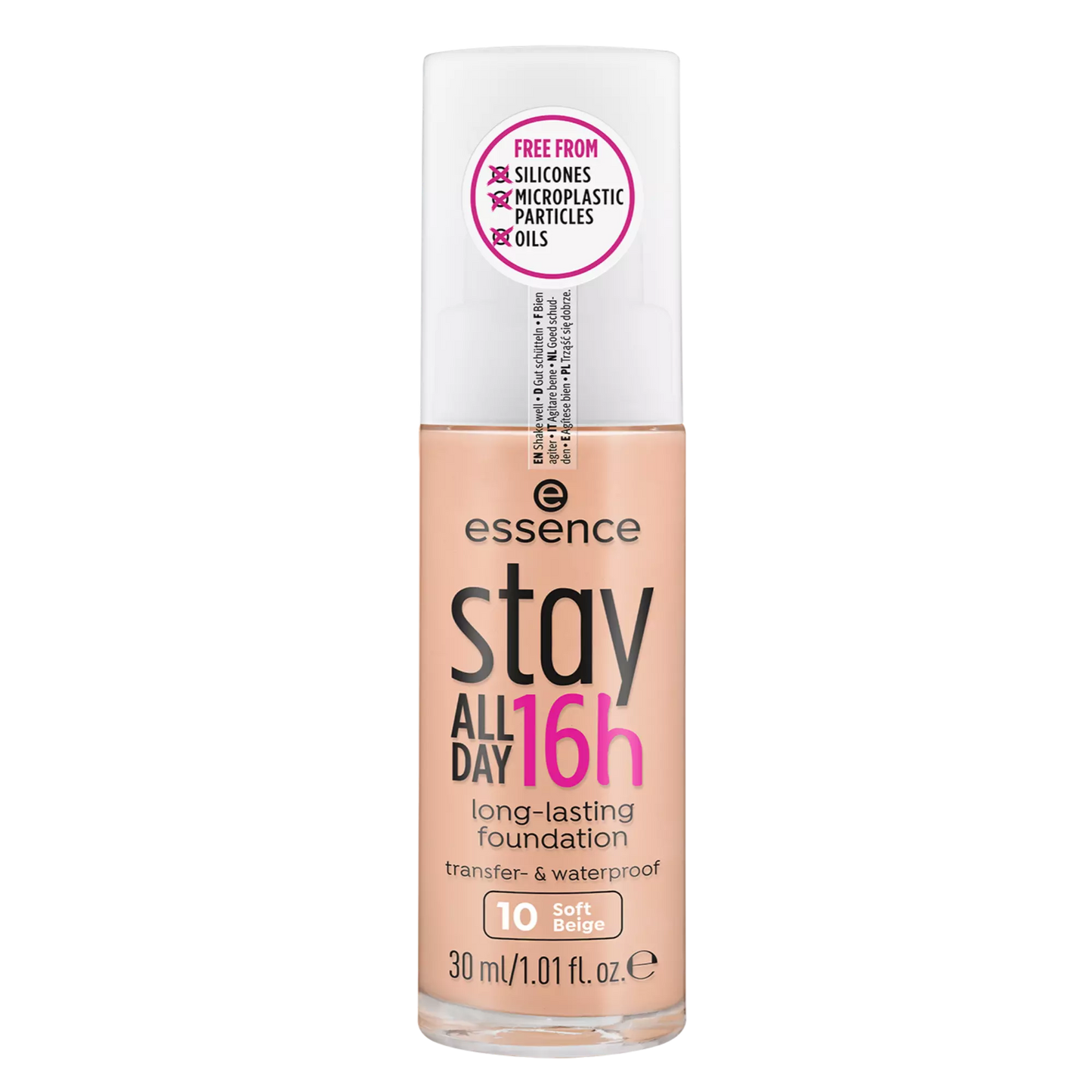 Essence Stay All Day 16h long-lasting fondotinta viso 10 Soft Beige