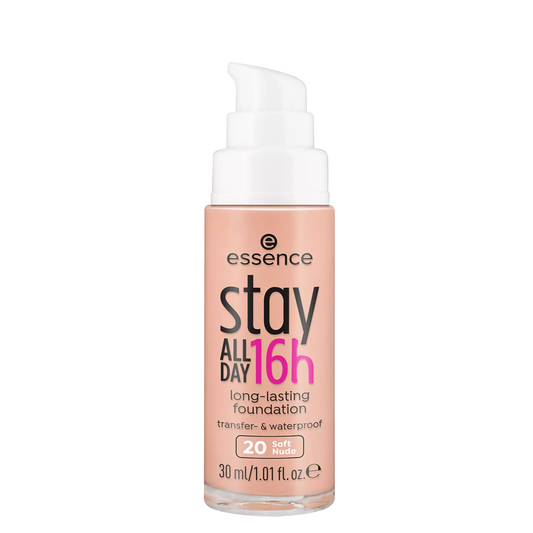 Essence Stay All Day 16h long-lasting fondotinta viso 20 Soft Nude