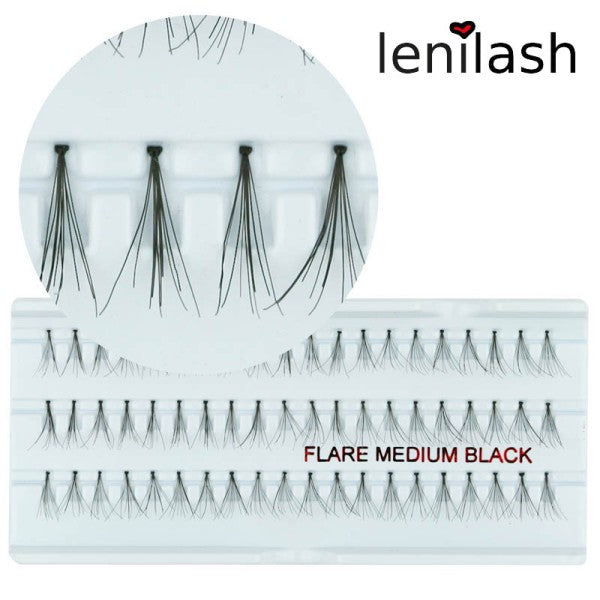 Lenilash Ciglia singole Flare medio nero circa 12 mm